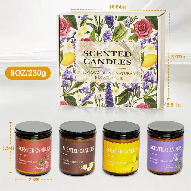 ORFELD Scented Candles Set, 4 Pack 32oz Soy Candles for Home Scented, Gifts for Women Men