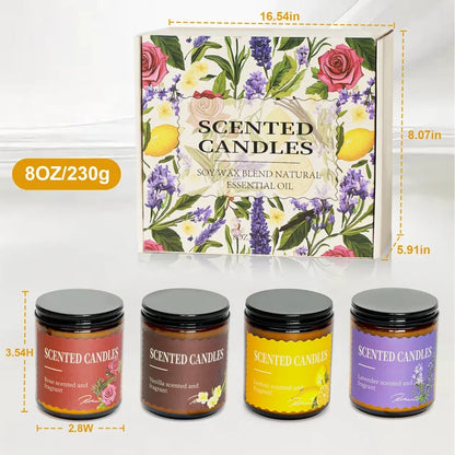 ORFELD Scented Candles Set, 4 Pack 32oz Soy Candles for Home Scented, Gifts for Women Men