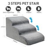 CAUTUM Dog Stairs 3 Tier Non-Slip Pet Stairs Dog Ramp for Couch and Bed, Dog Stairs for Small Pets Cats