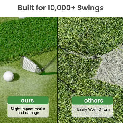 ORFELD 5.2 x 4 ft Golf Hitting Mat, 9-Hole Dual Turf Practice Mat with 18mm EVA Foam Base, Ball Tray, Alignment Guide, Indoor Outdoor