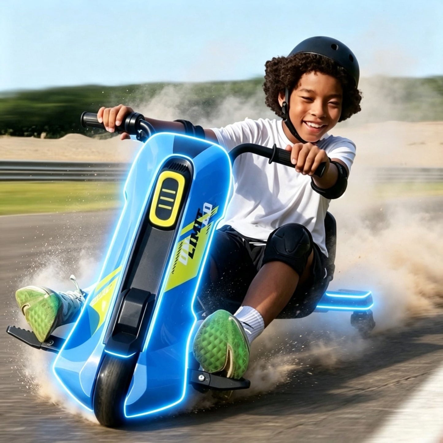 ORFELD 24V Kids Electric Go Kart,High-Power Battery Ride-On Toy with Safety Belt,Outdoor Drift Cart for Ages 6+,Ideal Gift for Boys & Girls,Blue