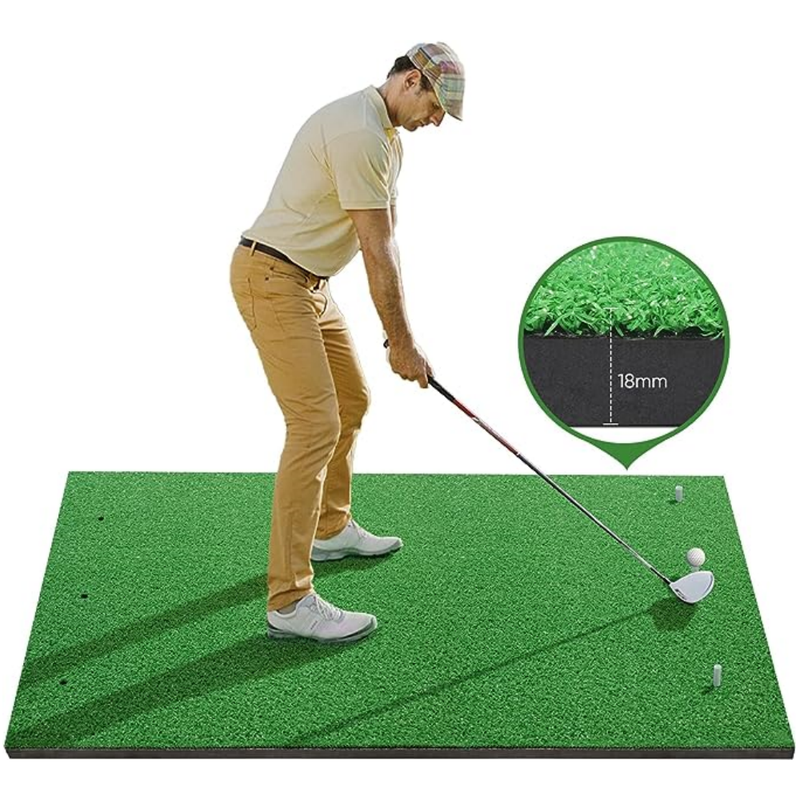 ORFELD Golf Hitting Mat, 5x3ft Home Golf Turf Practice Mat for Hitting, Chipping and Driving with 3 Rubber Tees