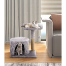 Cat Tree Tower with Plush, Cat Condo with Scratching Post for Small Cats L 20" x W 11.8" x H 17", Gray