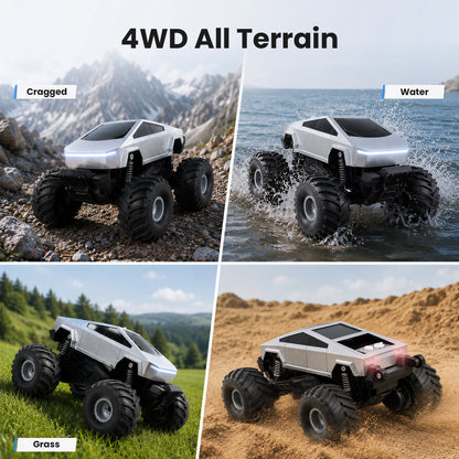 SaveJoy Cyber Remote Control Car with Charging Station, 1:20 4WD Amphibious RC Monster Truck, Waterproof Toy Gift for Boys 6-12