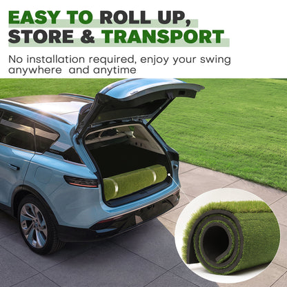ORFELD Golf Hitting Mat, 6 x 4 ft Dual-Turf Golf Practice Mat with Thick EVA Foam Base, Indoor & Outdoor