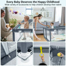 Baby Playpen with Mat, CAUTUM 79"x59" Extra Large Play Yard for Toddlers, Indoor & Outdoor Kids Activity Center with Safety Gates and Breathable Mesh, BPA-Free, Non-Toxic