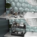 2-Tier Under Sink Organizer, Sliding Under Bathroom Cabinet Storage Drawer Organizer with Hooks, Hanging Cup, Multi-purpose Under Sink Shelf Organizer, Black