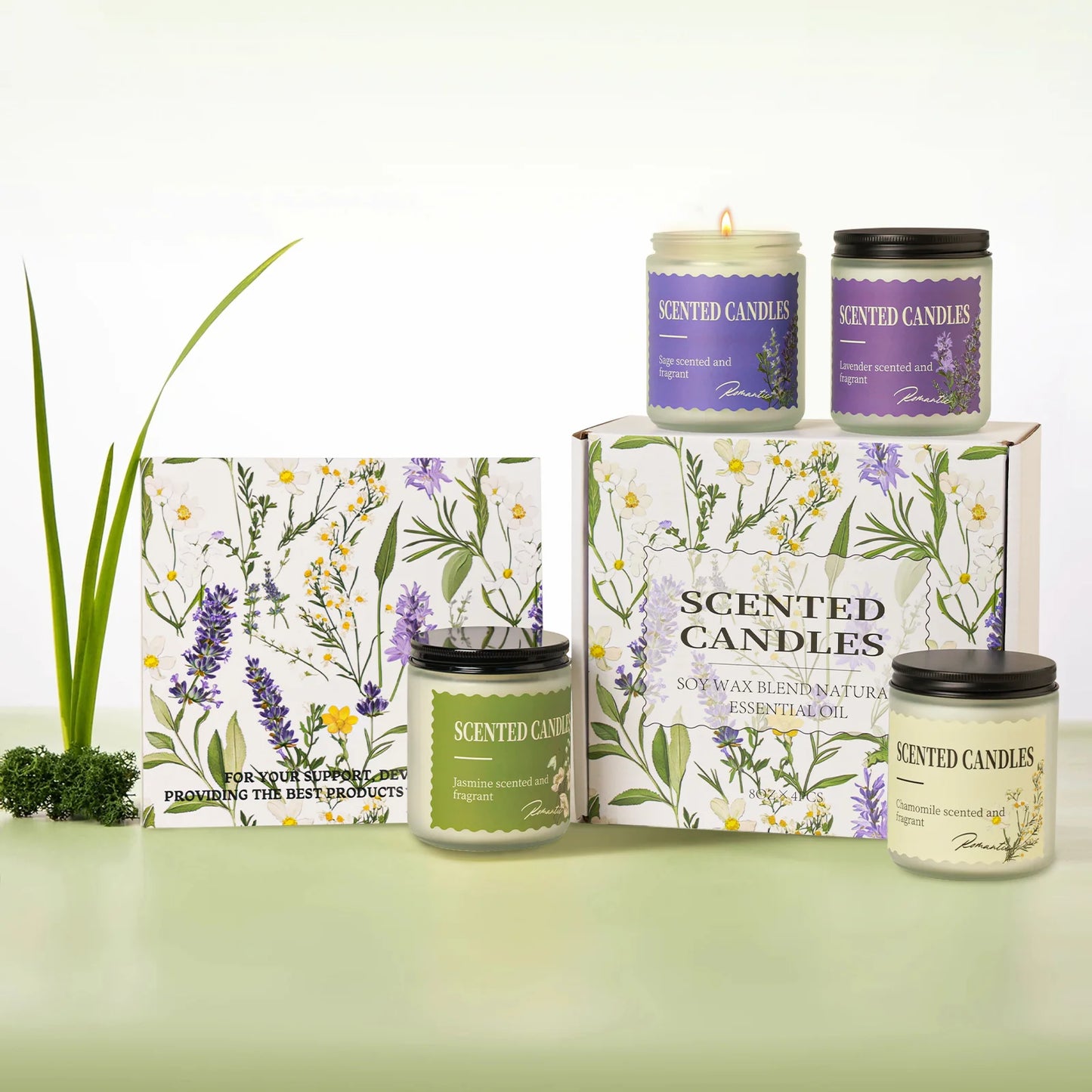 ORFELD Scented Candles Set, 4 Pack 32oz Soy Candles for Home Scented, Gifts for Women Men