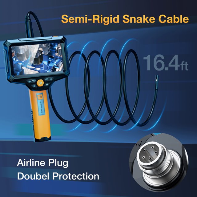 Wireless Endoscope, 6 LED Lights Borescope Camera, 7.9mm 3 in 1 USB Snake Camera, IP67 Inspection Camera for OTG Android, iPhone (10ft, Type-C, Micro, Lightning)