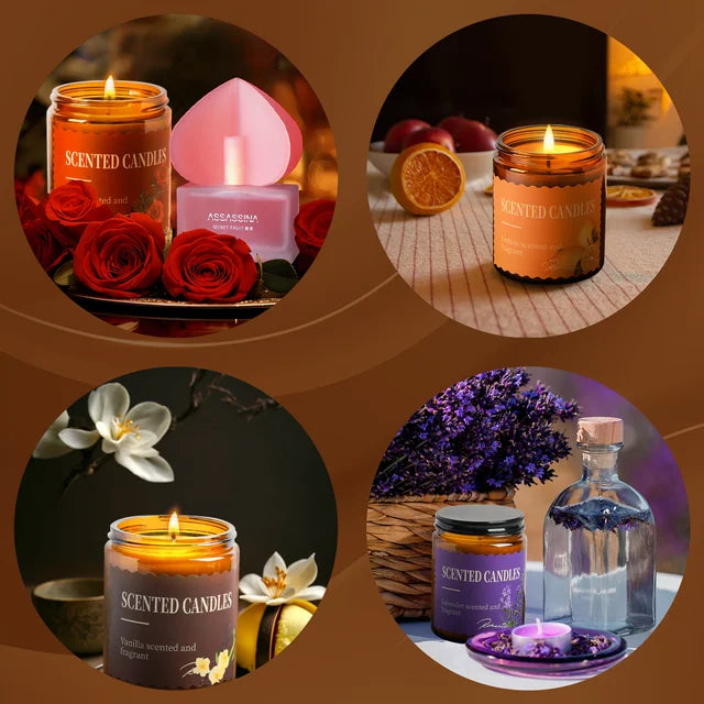 ORFELD Scented Candles Set, 4 Pack 32oz Soy Candles for Home Scented, Gifts for Women Men