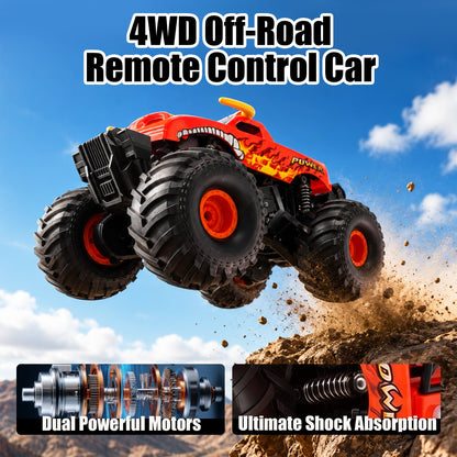 SaveJoy Remote Control Car, 1:20 4WD Amphibious RC Monster Truck with Dual Spray, Waterproof Stunt Vehicle Gift for Boys 6-12