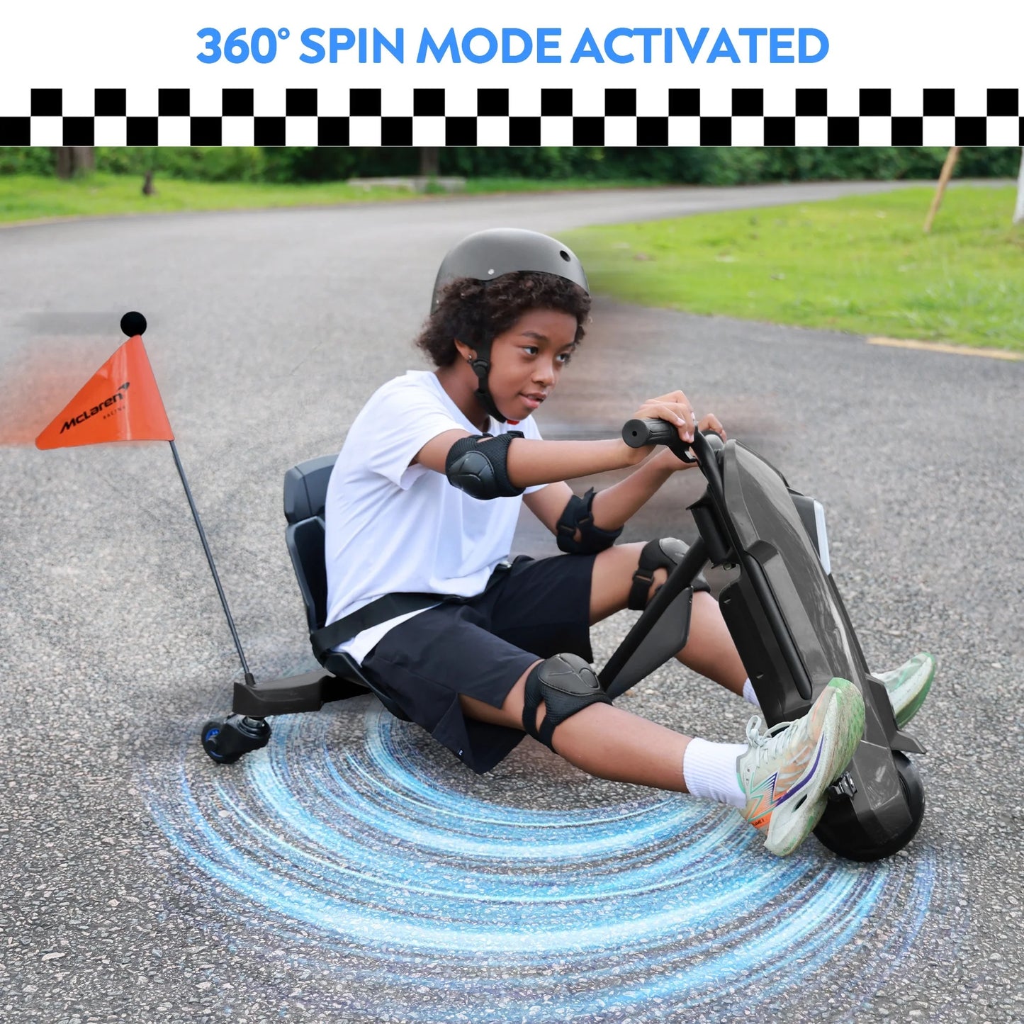 McLaren 24V Ride on Toys for Kids, Electric Go Kart Powered Drift Kart with Adjustable Seat for Big Kids 3+ Boys Girls, Black