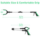 ORFELD Grabber Tool 32" Steel Magnetic Claw with LED Light, Lightweight Foldable Reacher Grabber Pickup Tool, Gripper Grabbers for Elderly Grab it Reaching Tool Trash Picker Grabber, Green