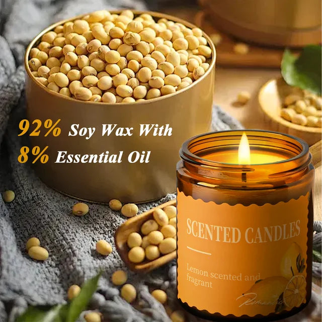 ORFELD Scented Candles Set, 4 Pack 32oz Soy Candles for Home Scented, Gifts for Women Men