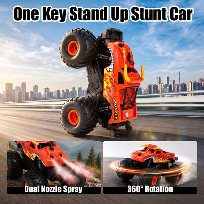 SaveJoy Remote Control Car, 1:20 4WD Amphibious RC Monster Truck with Dual Spray, Waterproof Stunt Vehicle Gift for Boys 6-12