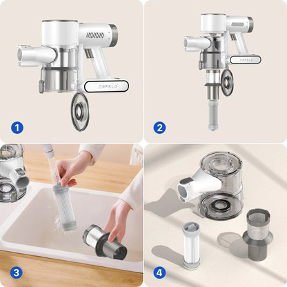 ORFELD Cordless Vacuum Cleaner, 20000Pa Stick Vacuum 2 in 1, Up to 50 Mins Runtime, with Dual Digital Motor for Deep Clean Whole House