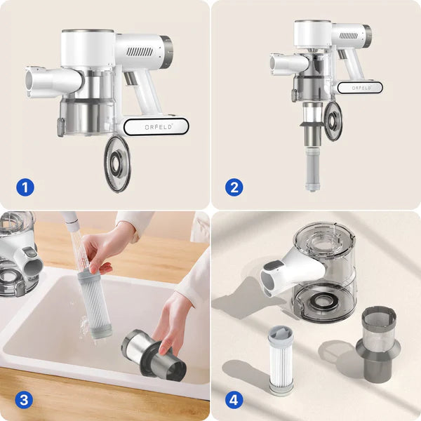 ORFELD Cordless Vacuum Cleaner, 20000Pa Stick Vacuum 2 in 1, Up to 50 Mins Runtime, with Dual Digital Motor for Deep Clean Whole House