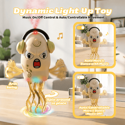 SaveJoy Baby Interactive Toy, Crawling Squid Toy with Mist Spray, Remote Control Dancing Toy with Lights & Music, Sensory Toy for Toddlers 3+