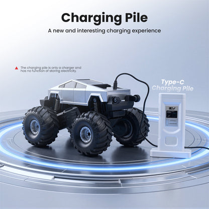 SaveJoy Cyber Remote Control Car with Charging Station, 1:20 4WD Amphibious RC Monster Truck, Waterproof Toy Gift for Boys 6-12