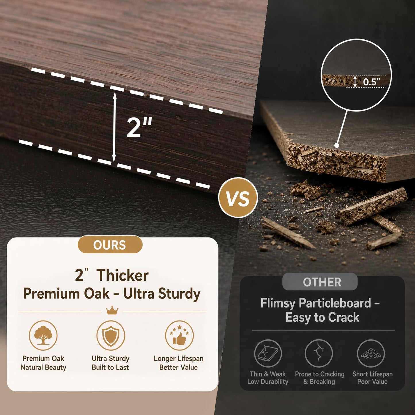 9-Drawer Modern Wood Dressers for Bedroomand Living Room, Dark Oak