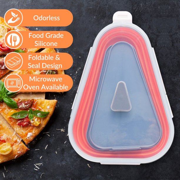 Pizza Storage Reusable Pizza Storage Container, CAUTUM Silicone Pizza Slice Storage