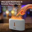 Essential Oil Diffuser with Flame Light, CAUTUM Noiseless Aromatherapy Humidifier with 4 Essential Oil and 6 Colors Light, Auto-off for Home, Office, Yoga, White