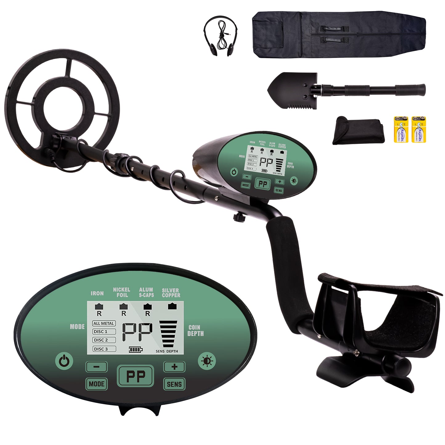 Metal Detector for Adults & Kids, CAUTUM High Accuracy Adjustable Gold Detector with 8.5" Waterproof Coil and Headphone