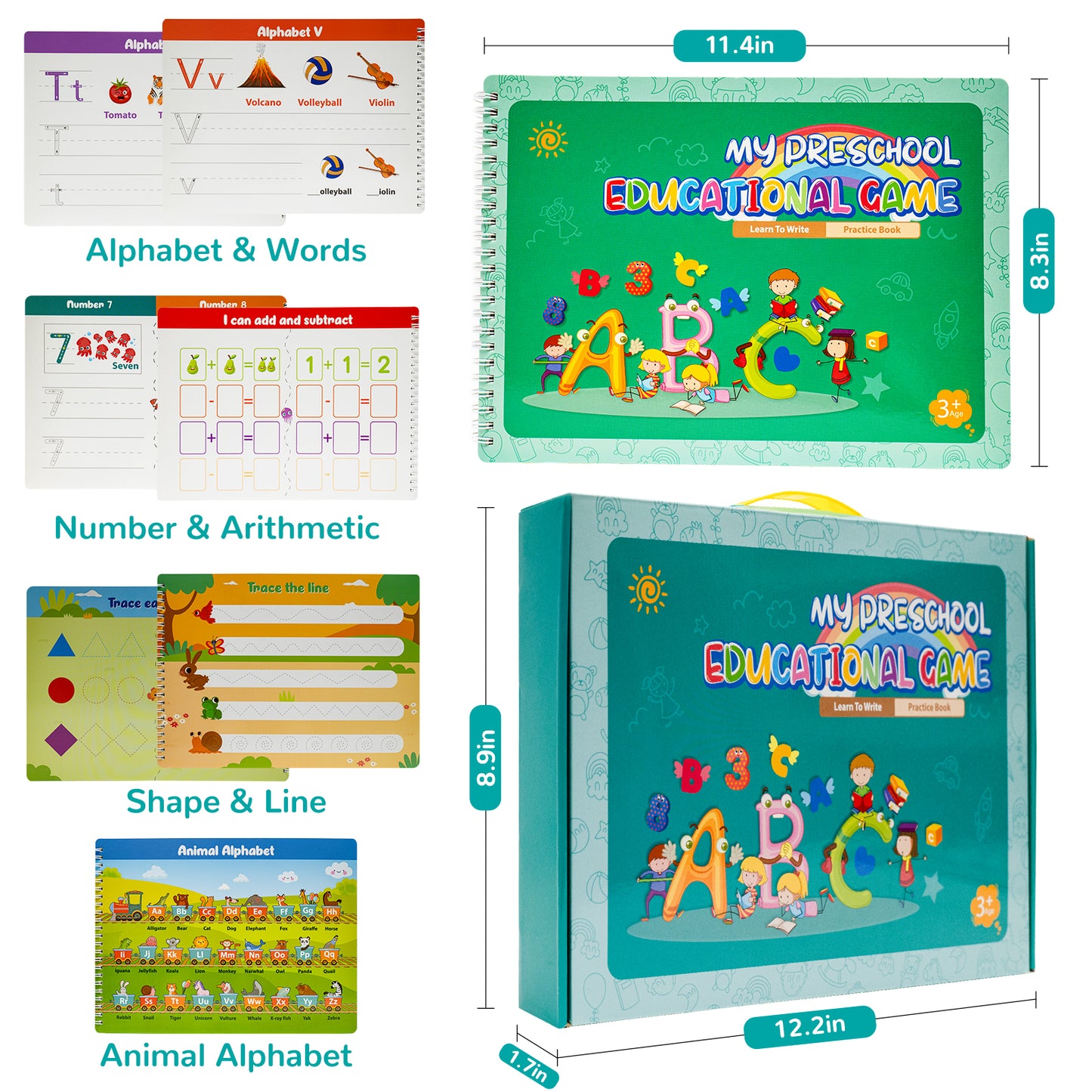 Kids Busy Book, Preschool Learning Toys Educational Game, Practice Book for Boys & Girls