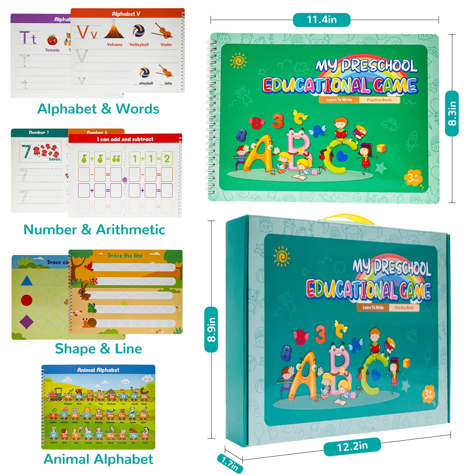Kids Busy Book, Preschool Learning Toys Educational Game, Practice Book for Boys & Girls