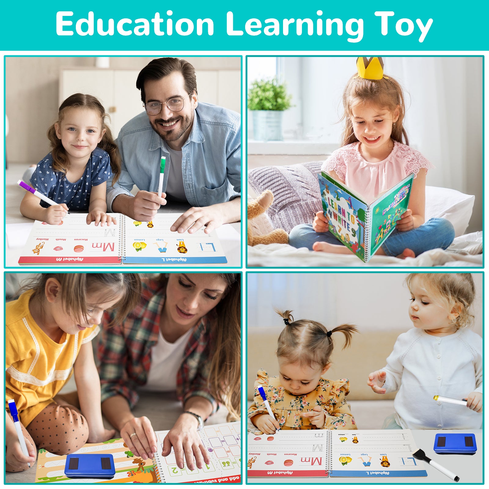 Kids Busy Book, Preschool Learning Toys Educational Game, Practice Book for Boys & Girls