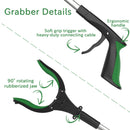 ORFELD Reacher Grabber Tool, 32" Foldable Claw Grabber with Light, Arm Extension