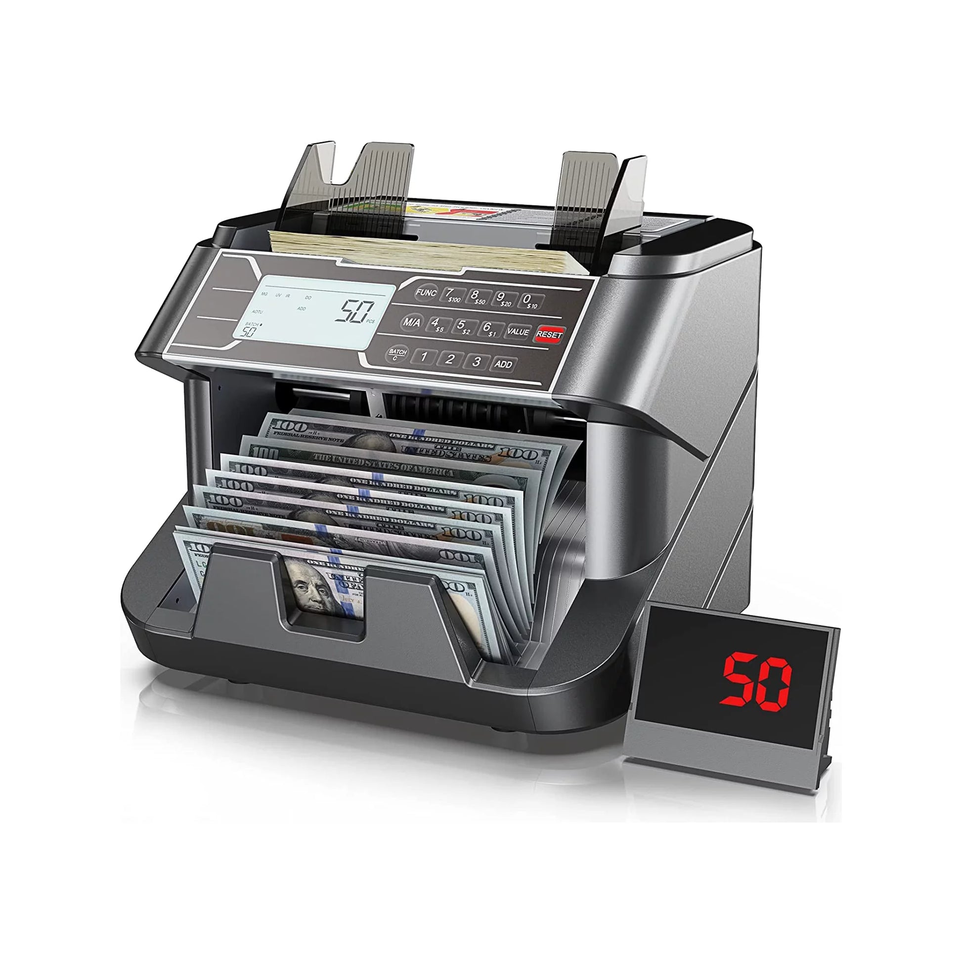 ORFELD Money Counter Machine, UV/MG/IR/DD Counterfeit Detection Vertic