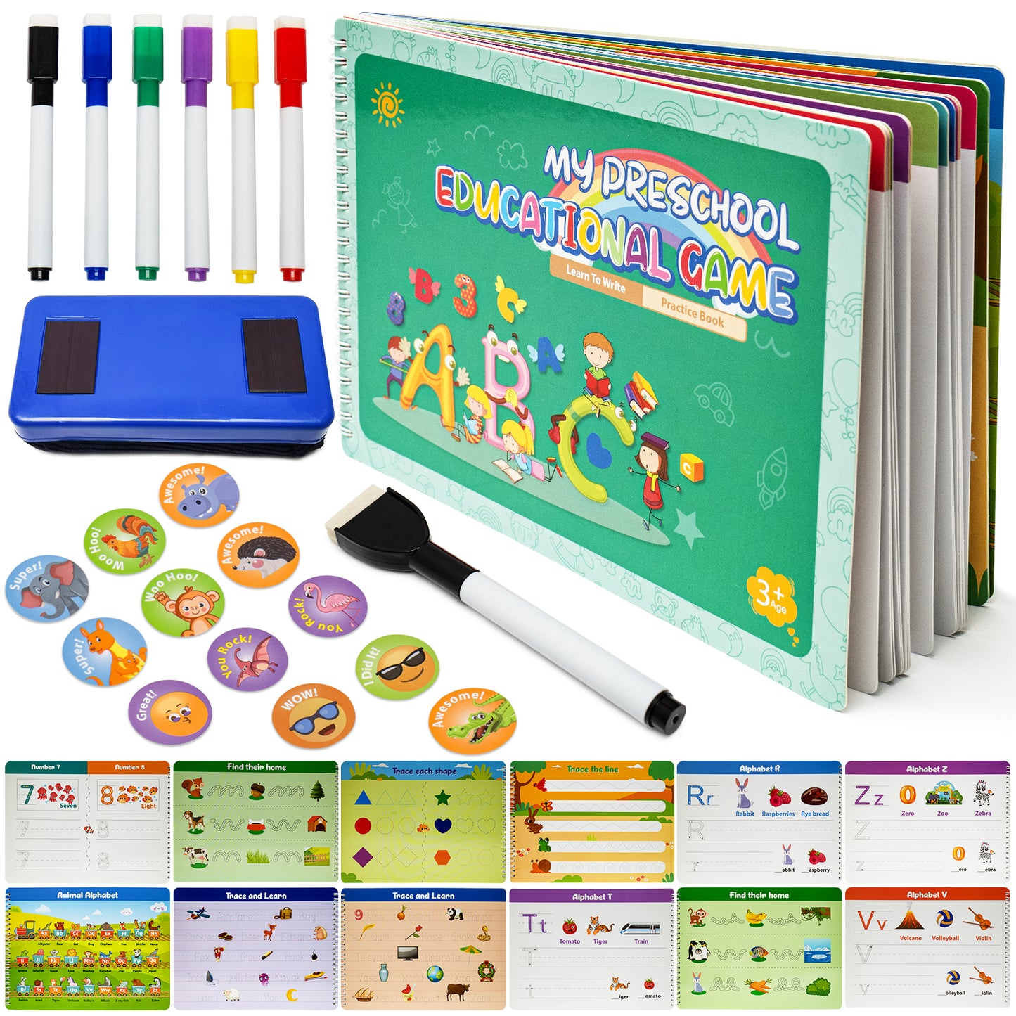 Kids Busy Book, Preschool Learning Toys Educational Game, Practice Book for Boys & Girls