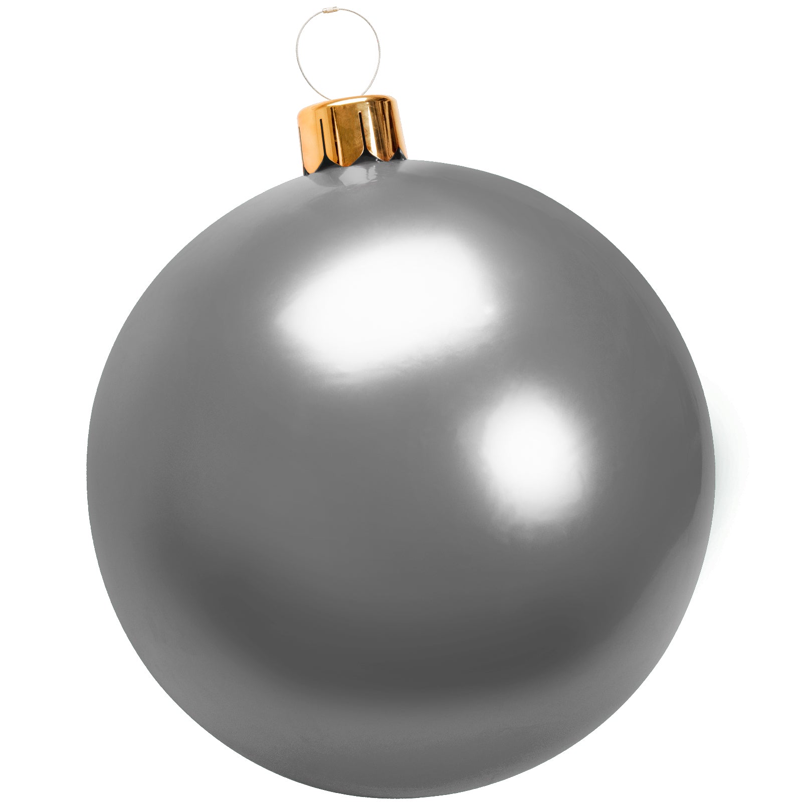Christmas Inflatable Balloon, 30" CAUTUM Oversize PVC Christmas Ornaments Outdoor Decoration Silver