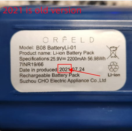 Orfeld B08 Smart Vacuum battery