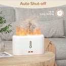 Essential Oil Diffuser with Flame Light, CAUTUM Noiseless Aromatherapy Humidifier with 4 Essential Oil and 6 Colors Light, Auto-off for Home, Office, Yoga, White