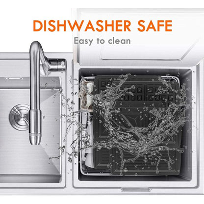 ORFELD Sandwich Maker, Panini Press Grill, 750 Watt 3 In 1 Detachable Non-Stick Coating with Led Indicator Lights