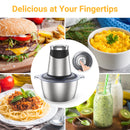 ORFELD Meat Grinder Electric, 8 Cup Stainless Steel Bowl Food Processor, 2 Speeds Meat Chopper for Beef Vegetables Fruits Nuts, 4 Sharp Blades, 300W, Kitchen Gift for Salad Lovers