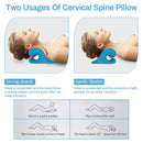 Neck and Shoulder Relaxer, Cervical Traction Device Neck Stretcher for TMJ Pain Relief, Chiropractic Pillow Blue