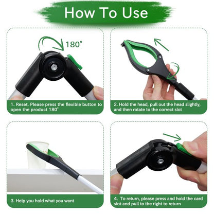 Reacher Grabber Pickup Tool, ORFELD Foldable 32" Trash Claw Picker, Reaching Aid Tool with Shoehorn for the Disabled