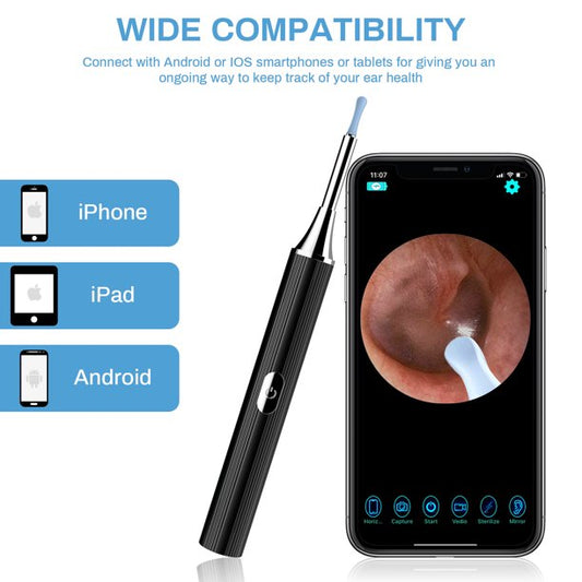 Ear Wax Removal Endoscope, 1080P HFD Visual Wireless Earwax Cleaner with 6 LED Lights, Waterproof Plastic Ear Camera Earpicks Compatible iPhone, iPad and Android