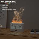 Essential Oil Diffuser with Flame Light, CAUTUM Noiseless Aromatherapy Humidifier with 4 Essential Oil and 6 Colors Light, Auto-off for Home, Office, Yoga, White
