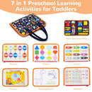 Montessori Educational Sensory Toys, 7 IN 1 Baby Busy Board, Preschool Learning Toys for Toddlers 1 2 3 4 Years Old