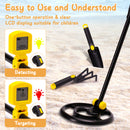 Metal Detector for Kids, CAUTUM Waterproof Search Coil 28" to 35" Adjustable Lightweight Metal Detector, Yellow