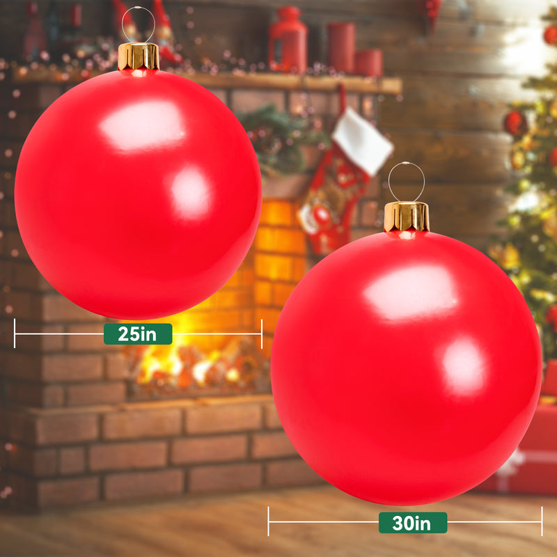 Christmas Inflatable Balloon, 30" CAUTUM Oversize PVC Christmas Ornaments Outdoor Decoration Silver