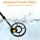 Metal Detector for Kids, CAUTUM Waterproof Search Coil 28" to 35" Adjustable Lightweight Metal Detector, Yellow