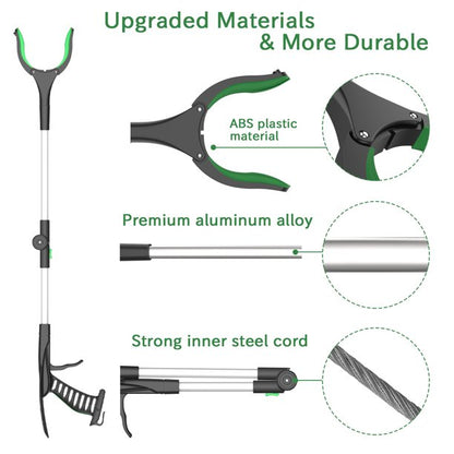 Reacher Grabber Pickup Tool, ORFELD Foldable 32" Trash Claw Picker, Reaching Aid Tool with Shoehorn for the Disabled