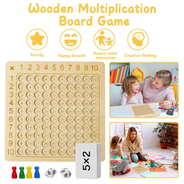 Wooden Montessori Multiplication Board Game Toys for Multi Purpose  Educational Wooden Math Multiplication Board Game Montessori Children Math  Counting