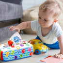 Baby Tissue Box Toy, CAUTUM Soft Pull Along Sensory Box for Toddlers, Crinkle Paper Boys Girls Early Education Toy Gift