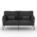 Metal Frame Fabric Sofa Couch, 71inch HOMPANY 3 Seater Modern Loveseats, Dark Gray